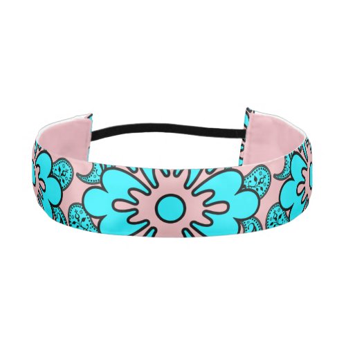 Blue And Pink Paisley  Headband