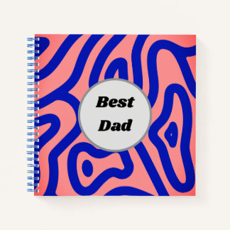 Blue and pink pattern on a pink background  notebook