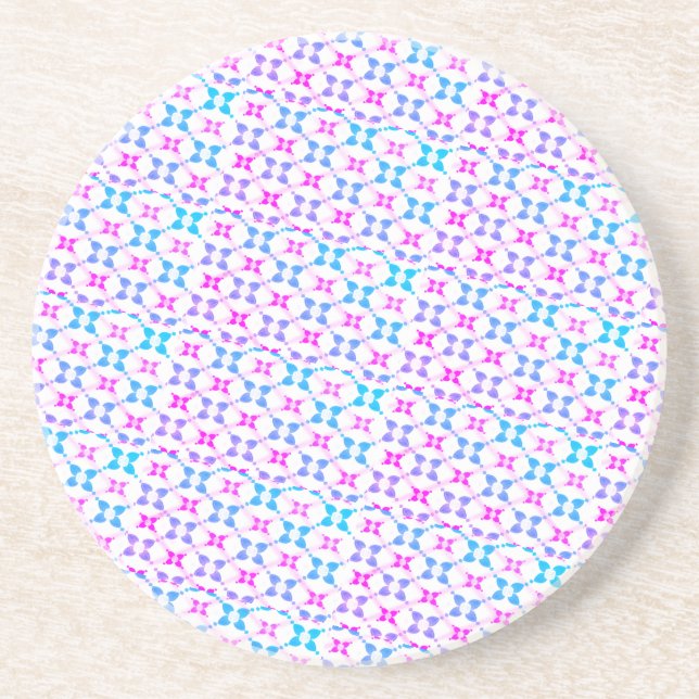 Blue and pink patterned  coaster (Front)