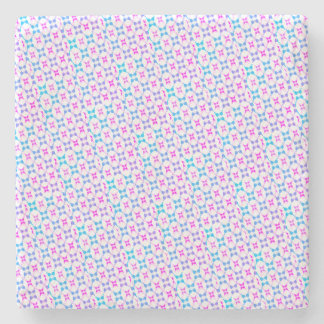 Blue and pink patterned marble stone coaster