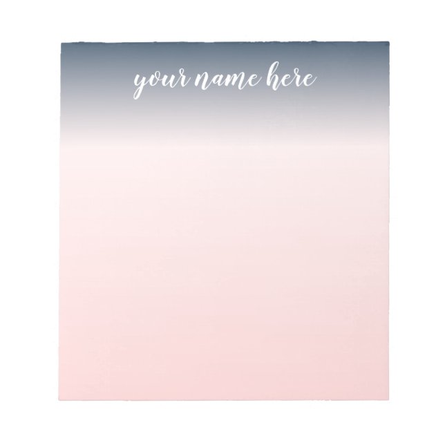 Blue and Pink Personalized Notepad (Front)