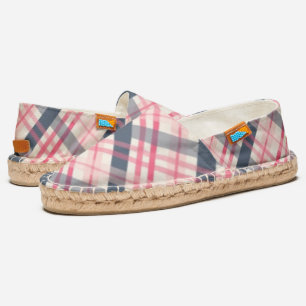 Blue and Pink Plaid Espadrilles