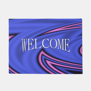 Blue and Pink Polar Art Doormat
