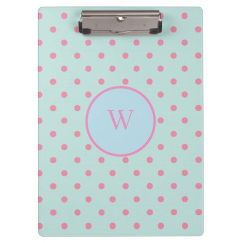 Blue and Pink Polka dots Clipboard