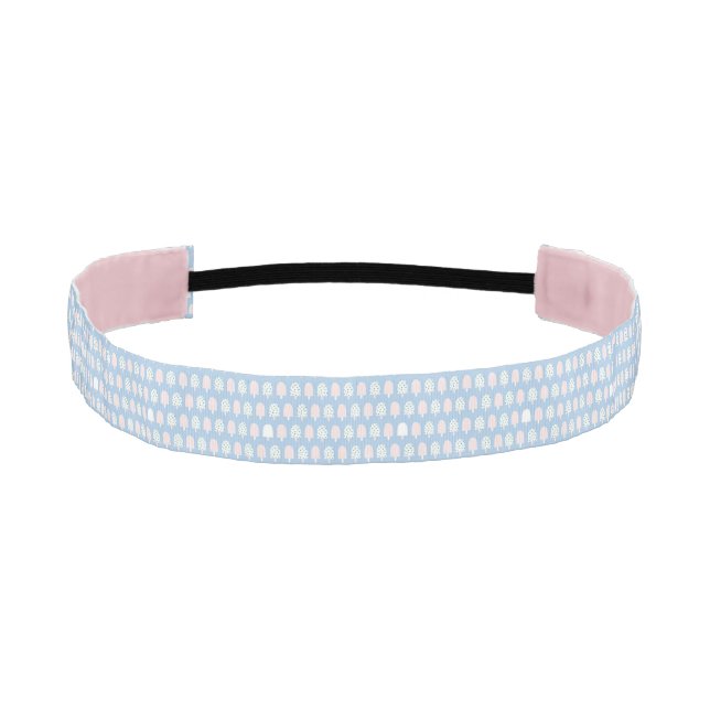 Blue and Pink Popsicle Pattern Cute Modern Pastel Athletic Headband (Front)