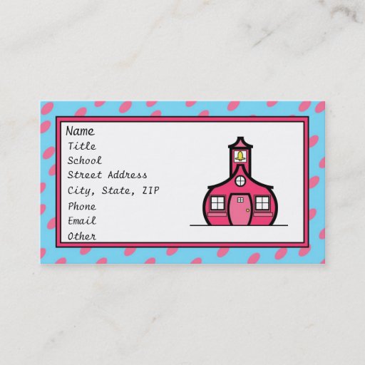 Customizable Blue and Pink Retro Dots Business Cards