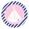 Blue and Pink Sailboat