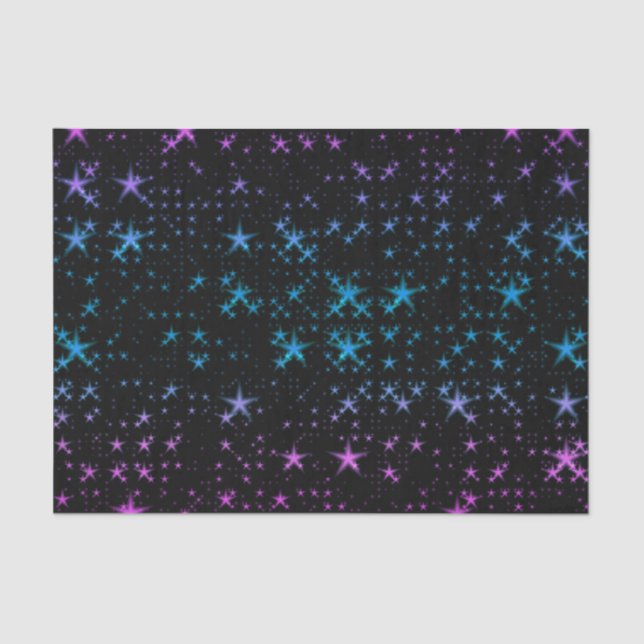 Blue And Pink Stars Tissue Paper (Front)