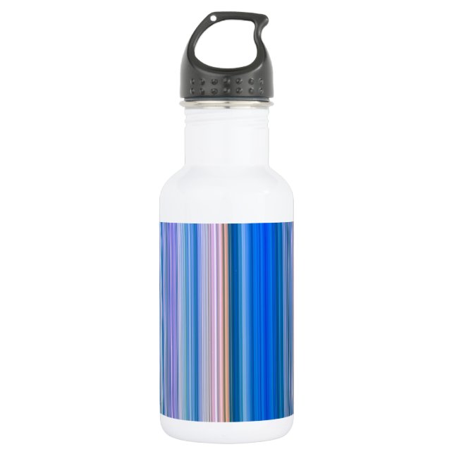 Blue and Pink Stripes Water Bottle (Front)