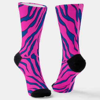 Blue And Pink Tiger Stripes Animal Print2 Socks