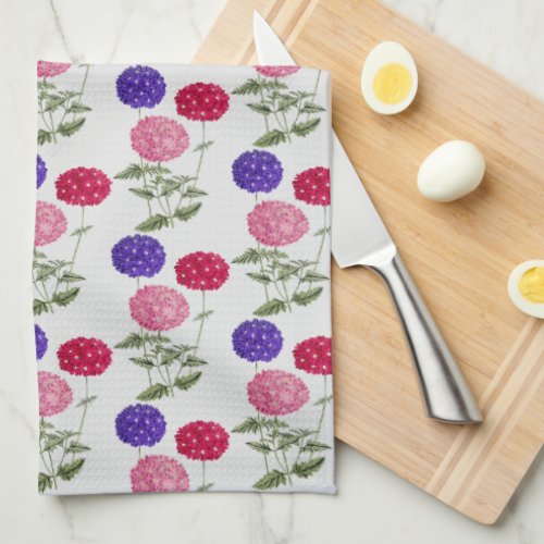 Blue and Pink Vintage Hydrangea Flower Kitchen Kitchen Towel