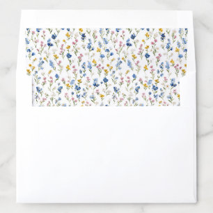 Blue and Pink Watercolor Floral Envelope Liners