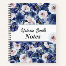 Blue and Pink Watercolor Winter Floral