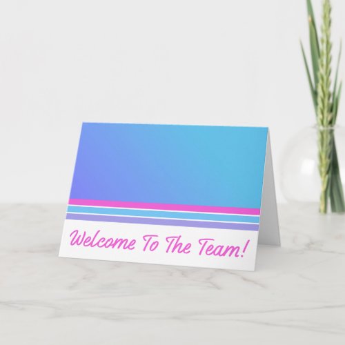 Blue and Pink Welcome to the Team New Employee Card