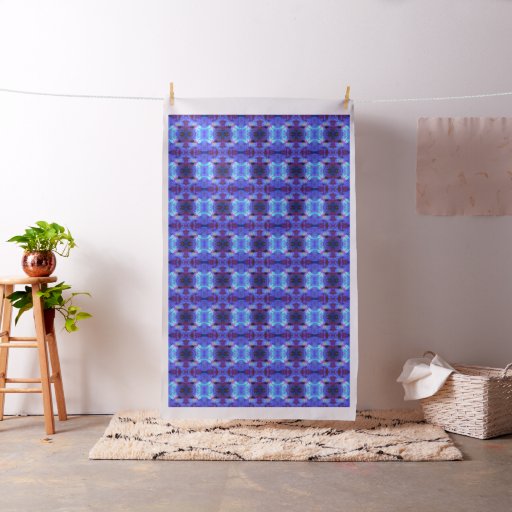 Blue and Purple Abstract Design Fabric