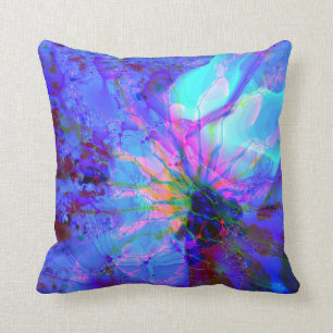 Blue and Purple Abstract Design Throw Pillow