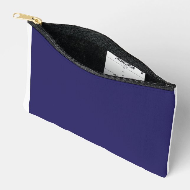 Blue and purple abstract shapes blend together in  accessory pouch (Open)