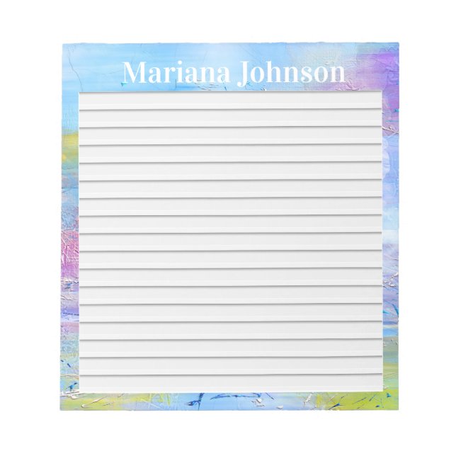 blue and purple abstracted background with lines notepad (Front)