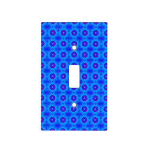 Blue and purple african print pattern light switch cover