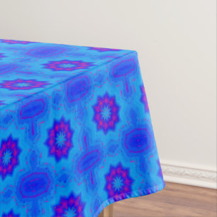 Blue and purple african print pattern tablecloth