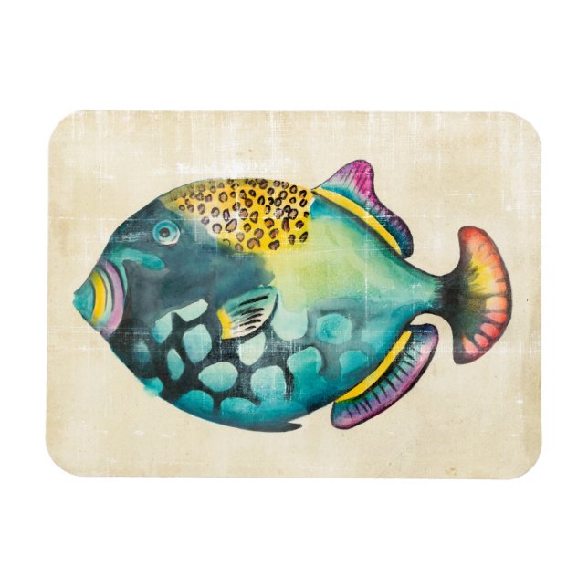 Blue and Purple Aquarium Fish Magnet (Horizontal)