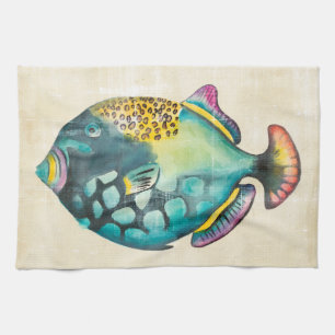 Blue and Purple Aquarium Fish Towel