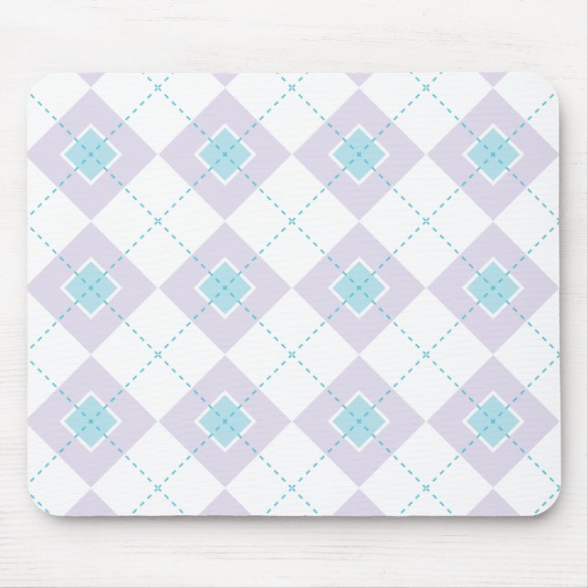 Blue and Purple Argyle Mouse Pad (Front)