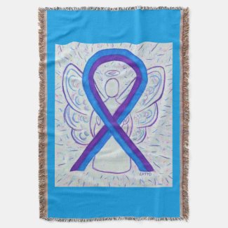 Blue and Purple Awareness Ribbon Angel Blankets
