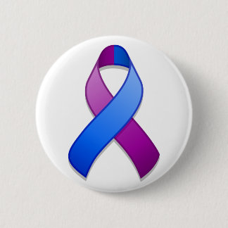 Blue and Purple Awareness Ribbon Button