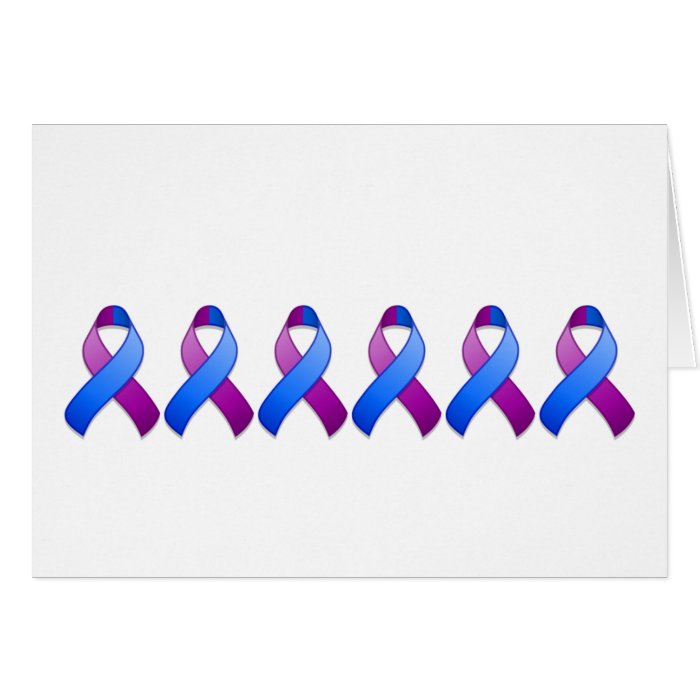 Blue and Purple Awareness Ribbon Card