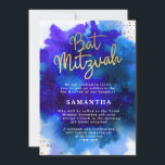Blue and Purple Bat Mitzvah Invitation<br><div class="desc">✨ Celebrate in Style! ✨ Introducing our Elegant Blue & Purple Bat Mitzvah Invitation – where modern glam meets timeless tradition. 🌟 Featuring a stunning blend of royal blue and deep purple tones, this invitation is elevated with luxurious gold accents for a truly dazzling look. Perfect for the young woman...</div>