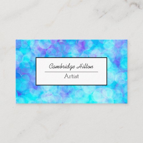 Blue and Purple Bubbles Abstract Fluid Art    Business Card