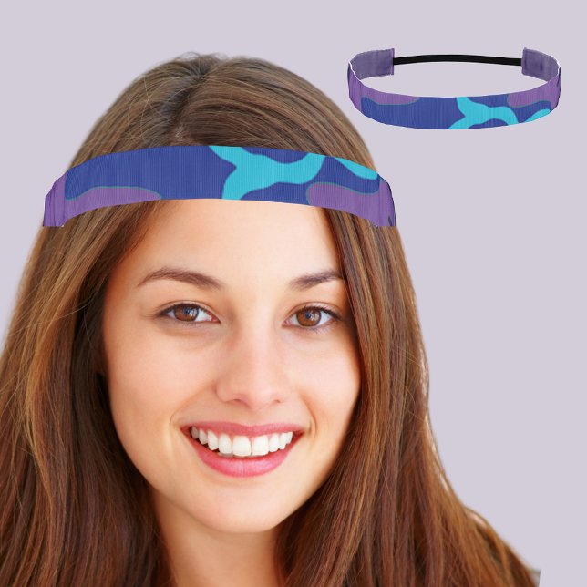 Blue and Purple Camouflage Athletic Headband (Blue and Purple Camouflage Athletic Headband)