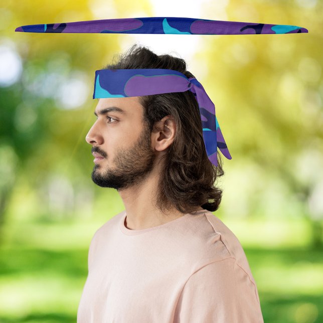 Blue and Purple Camouflage Tie Headband (Blue and Purple Camouflage Tie Headband)