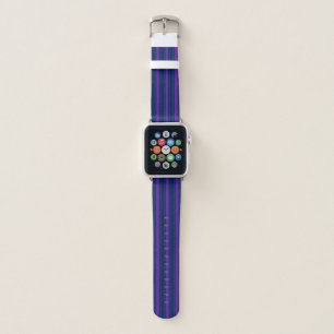 Blue and purple candy stripes apple watch band