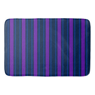 Blue and purple candy stripes bath mat