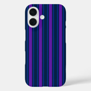 Blue and purple candy stripes iPhone 16 case