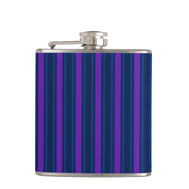 Blue and purple candy stripes flask (Front)