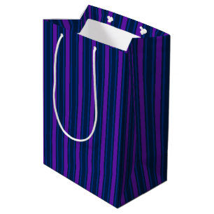 Blue and purple candy stripes medium gift bag
