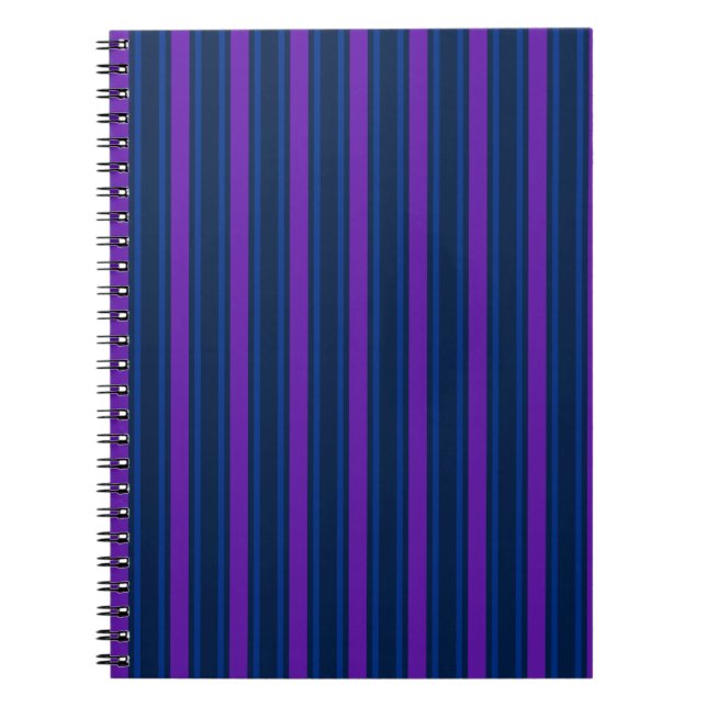 Blue and purple candy stripes notebook (Front)