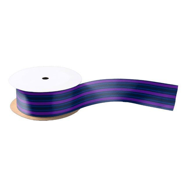 Blue and purple candy stripes satin ribbon (Spool)