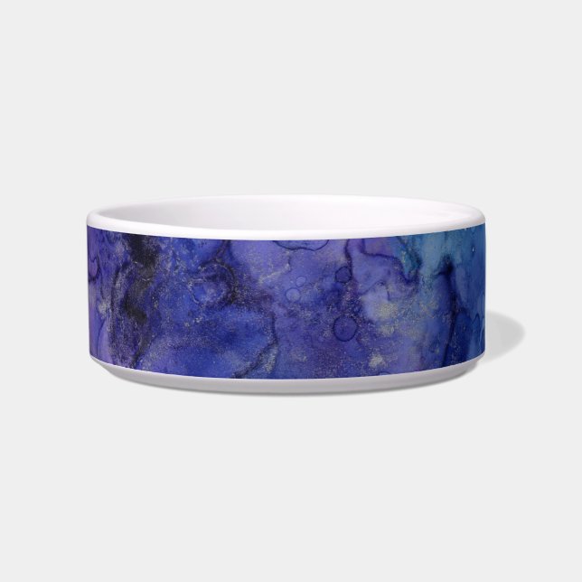 blue and purple cat food bowl  (Front)