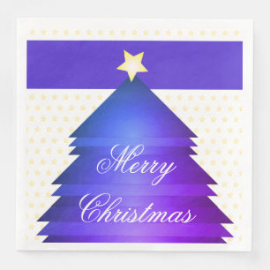 Blue and Purple Christmas Dinner Npakins Paper Dinner Napkins