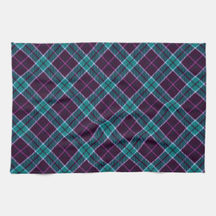 Blue and Purple Christmas Plaid Pattern Kitchen Towel