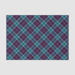 Blue and Purple Christmas Plaid Pattern Tissue Paper