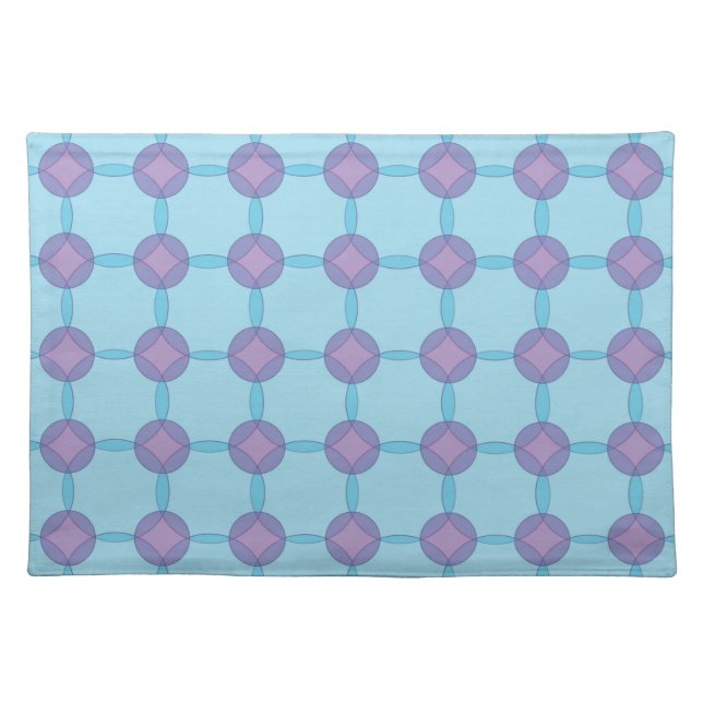 Blue and Purple Circles Cloth Placemat (Front)