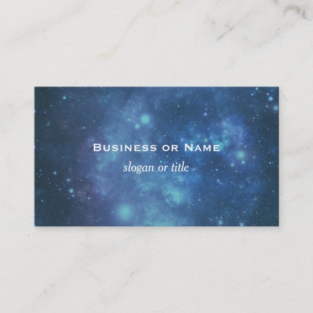 Blue and Purple Cosmic Space Image Business Card (Front)