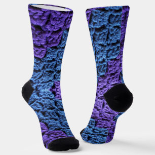 Blue and Purple Crochet Socks