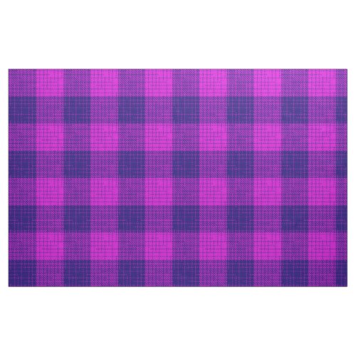 Blue and Purple Crosshatch Checkered Design  Fabric
