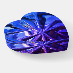 Blue and Purple Crystal Glass Look Paperweight